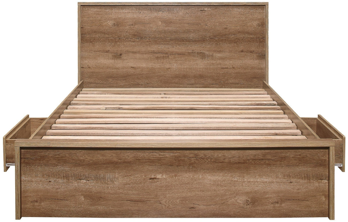 Stockwell Rustic Bed Frame with 2 Drawers - Birlea