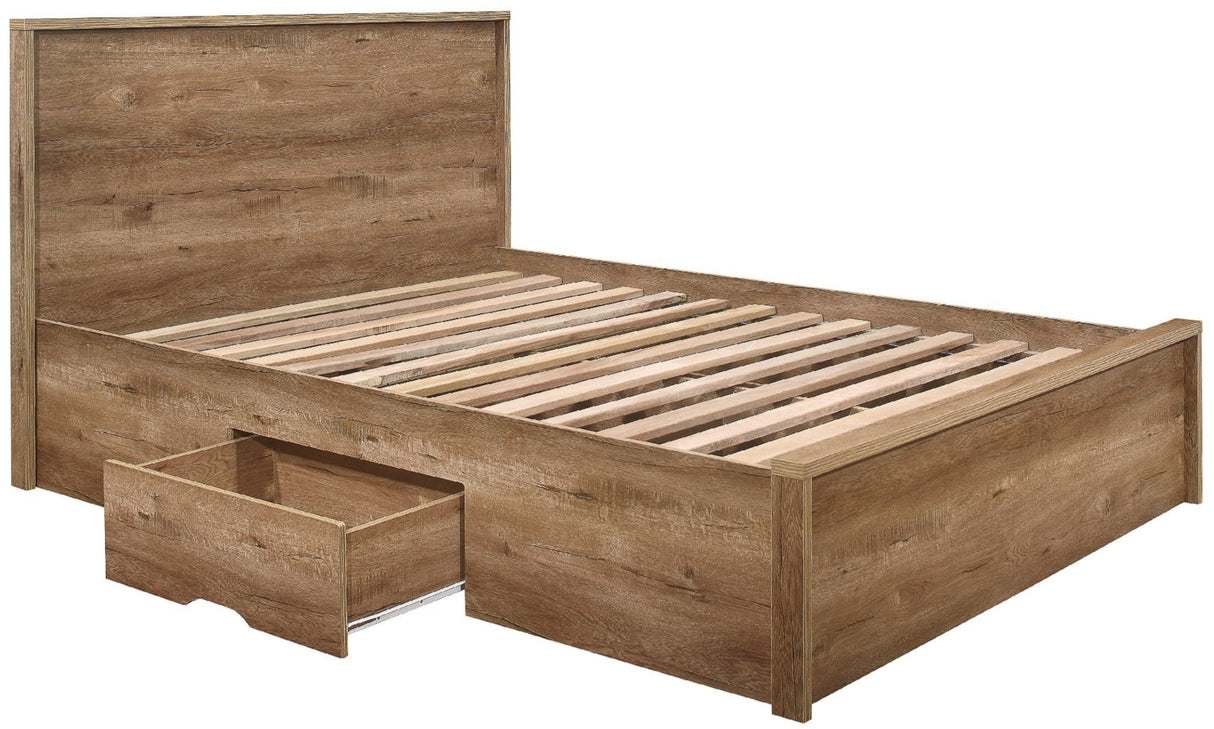 Stockwell Rustic Bed Frame with 2 Drawers - Birlea