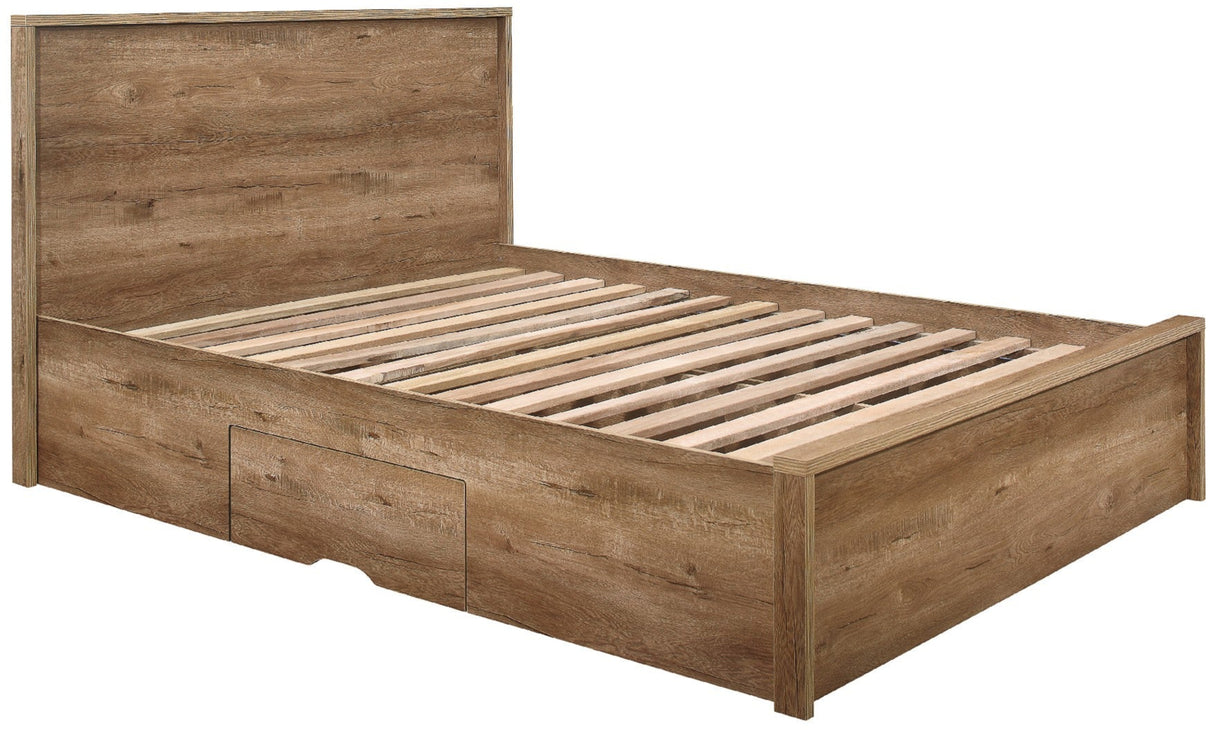 Stockwell Rustic Bed Frame with 2 Drawers - Birlea