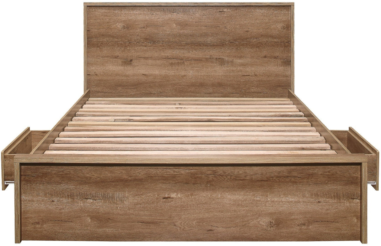 Stockwell Rustic Bed Frame with 2 Drawers - Birlea