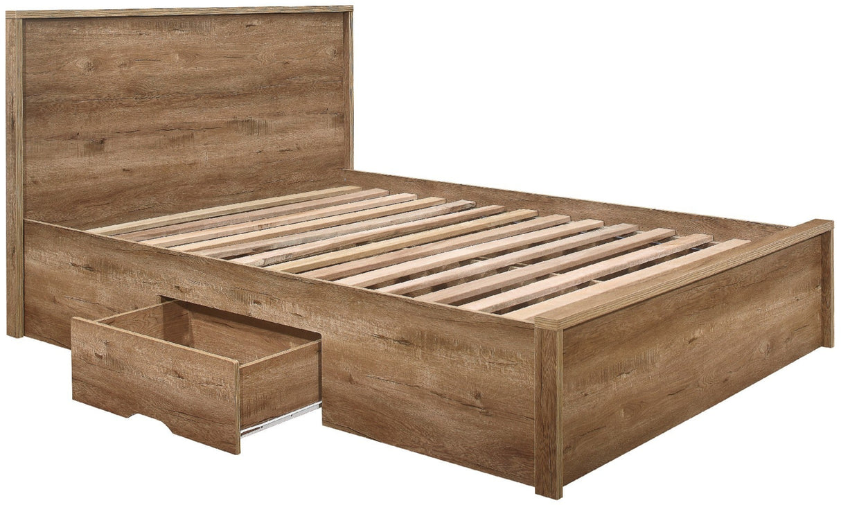 Stockwell Rustic Bed Frame with 2 Drawers - Birlea