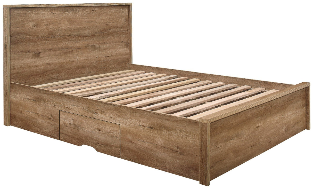 Stockwell Rustic Bed Frame with 2 Drawers - Birlea
