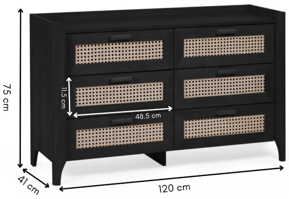 Sydney Wide 6 Drawer Chest - Julian Bowen
