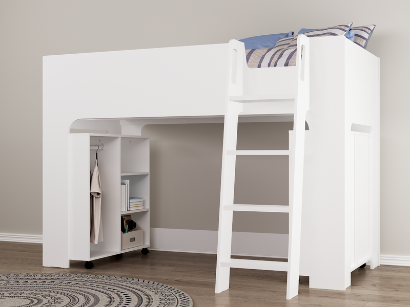 Eden Mid Sleeper Children's Bed Frame with Wardrobe