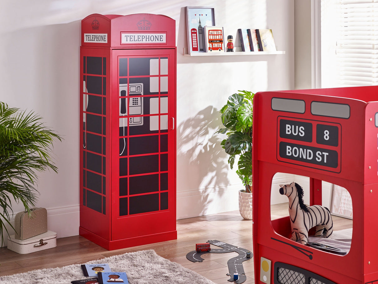 Telephone Box 1 Door Single Wardrobe - Julian Bowen