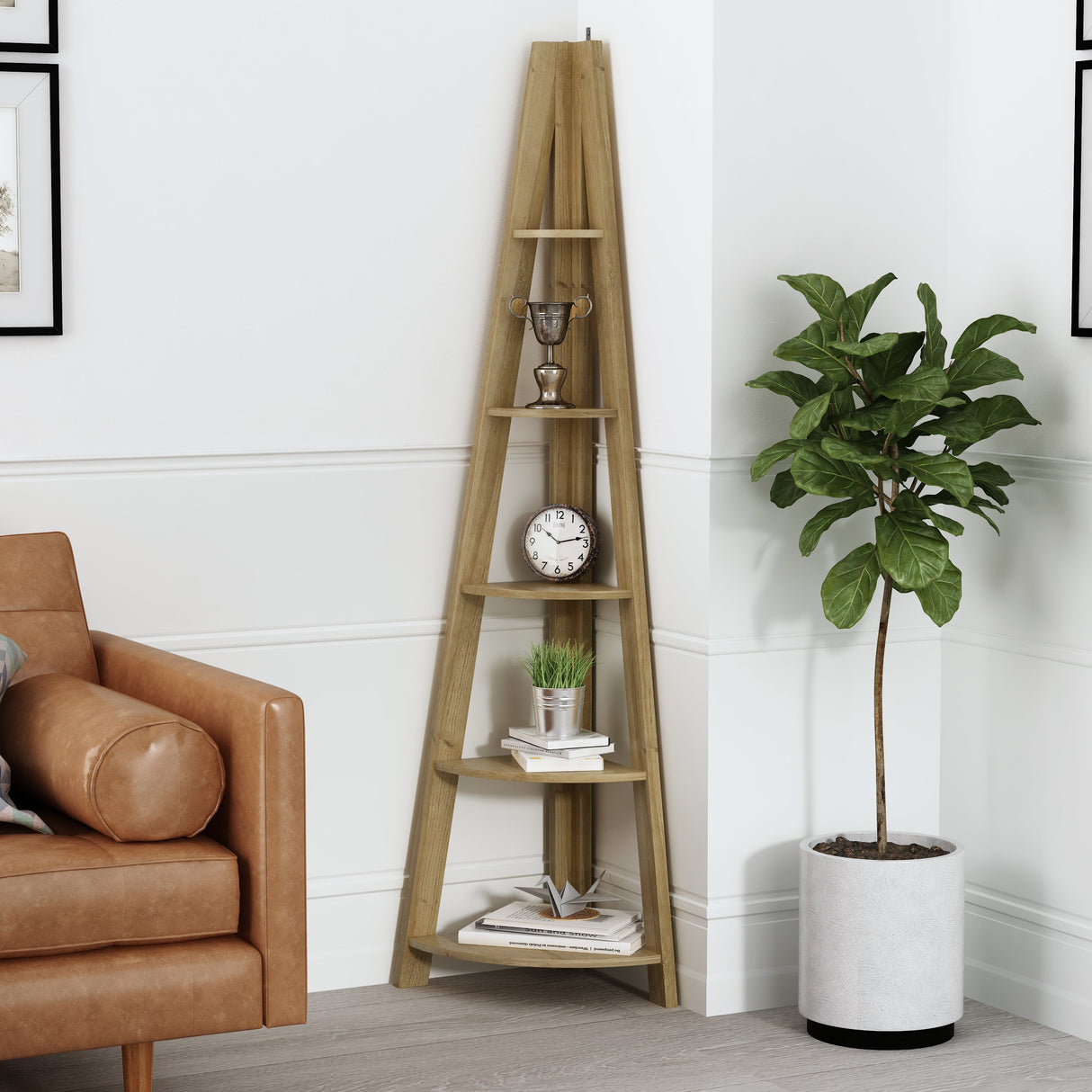 Tiva Corner Ladder Bookcase - LPD