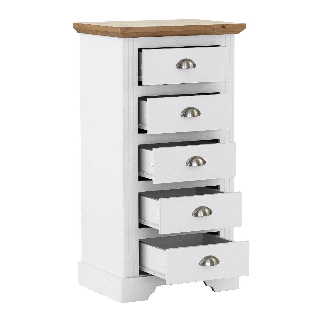 Toledo 5 Drawer Narrow Chest - Seconique