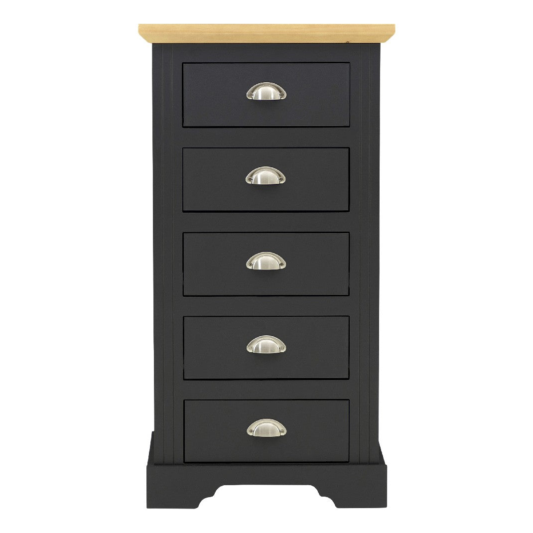 Toledo 5 Drawer Narrow Chest - Seconique