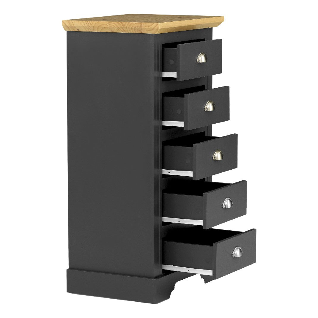 Toledo 5 Drawer Narrow Chest - Seconique