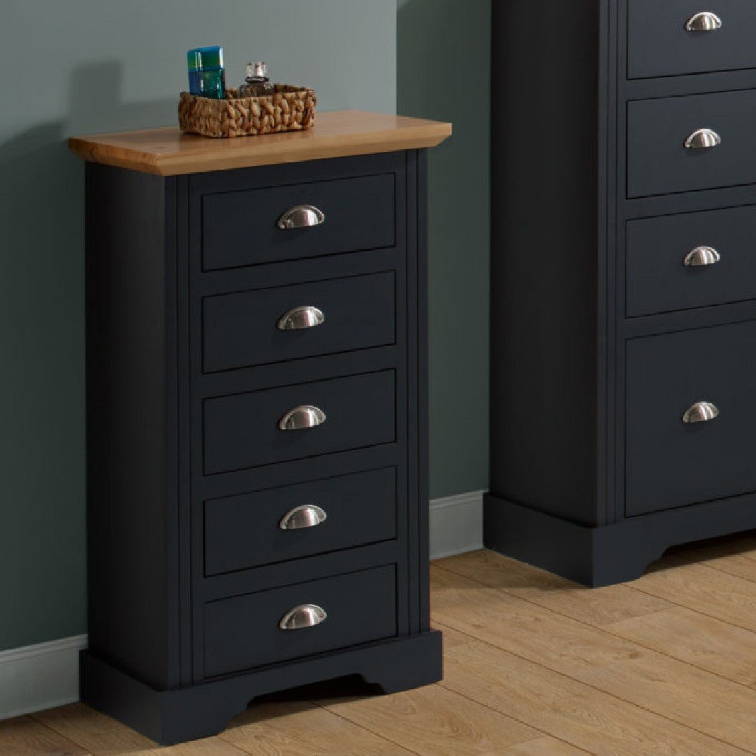 Toledo 5 Drawer Narrow Chest - Seconique