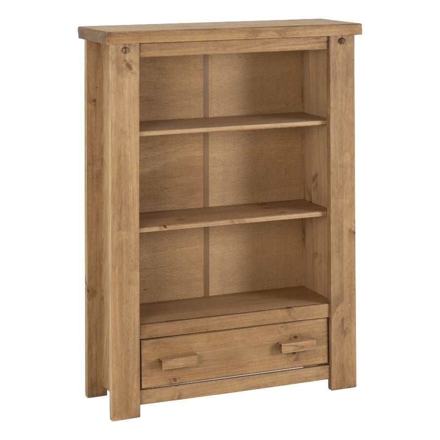 Tortilla Distressed Waxed Pine 1 Drawer Bookcase - Seconique