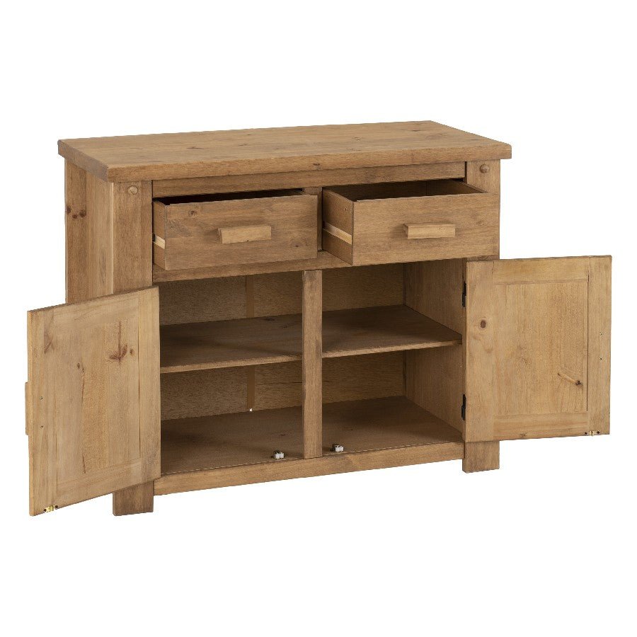 Tortilla Distressed Waxed Pine 2 Door 2 Drawer Sideboard - Seconique