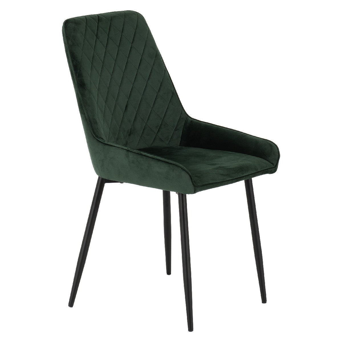 Treviso Industrial Dining Set with 4 Velvet Avery Chairs - Seconique