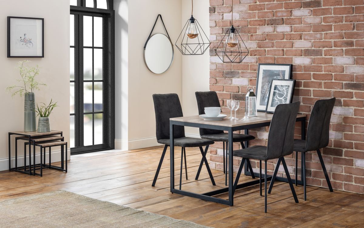 Tribeca Dining Set with 4 Monroe Chairs - Julian Bowen