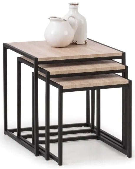 Tribeca Metal Frame Nest of 3 Tables - Julian Bowen