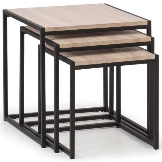 Tribeca Metal Frame Nest of 3 Tables - Julian Bowen