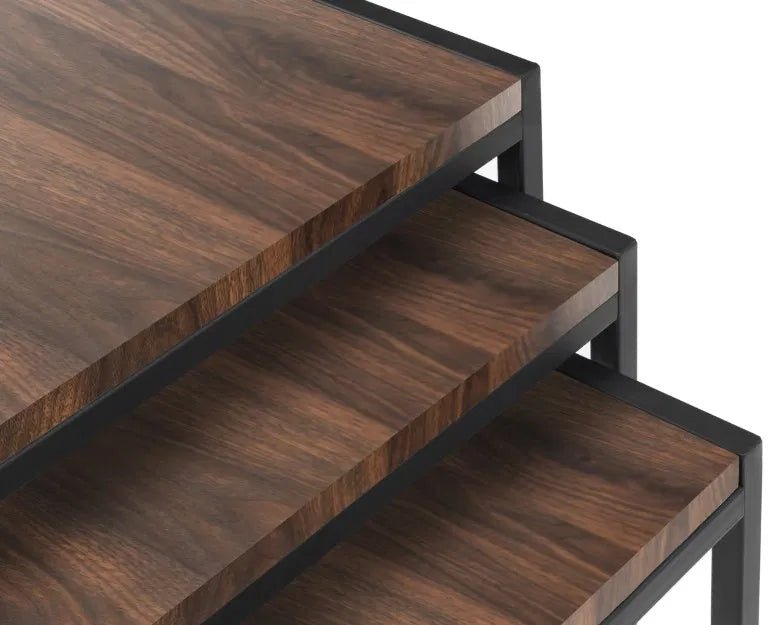 Tribeca Metal Frame Nest of 3 Tables - Julian Bowen