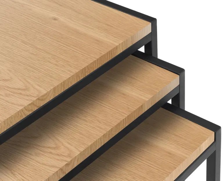 Tribeca Metal Frame Nest of 3 Tables - Julian Bowen