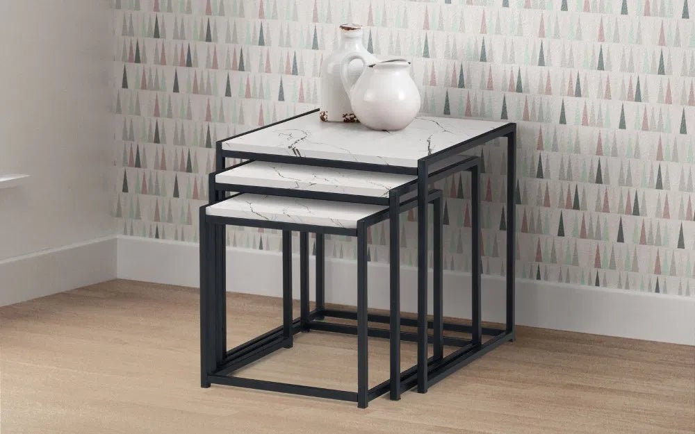 Tribeca Metal Frame Nest of 3 Tables - Julian Bowen