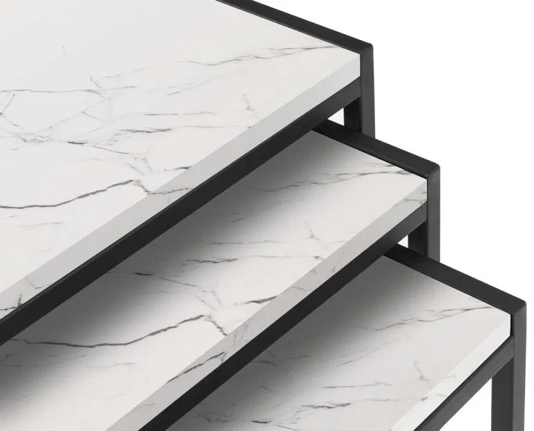 Tribeca Metal Frame Nest of 3 Tables - Julian Bowen