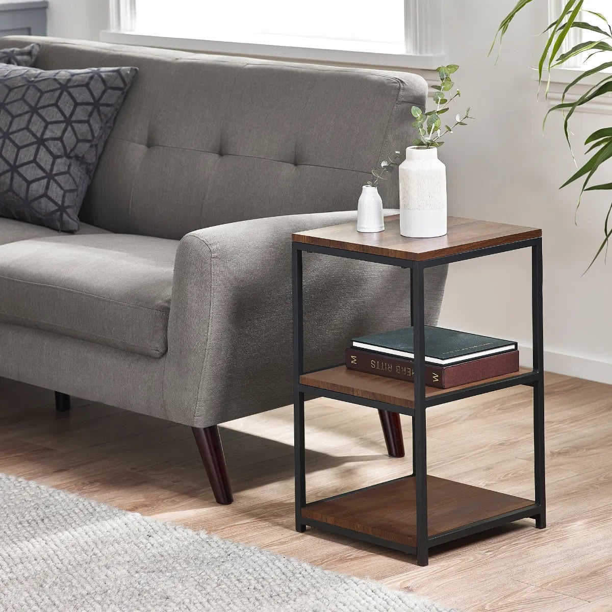 Tribeca Narrow Metal Frame Side Table - Julian Bowen