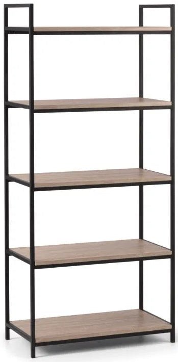 Tribeca Tall Metal Frame Bookcase with 5 Shelves - Julian Bowen