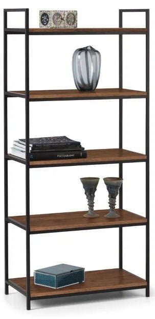 Tribeca Tall Metal Frame Bookcase with 5 Shelves - Julian Bowen