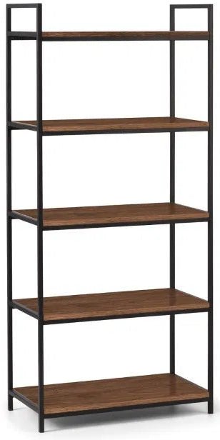 Tribeca Tall Metal Frame Bookcase with 5 Shelves - Julian Bowen