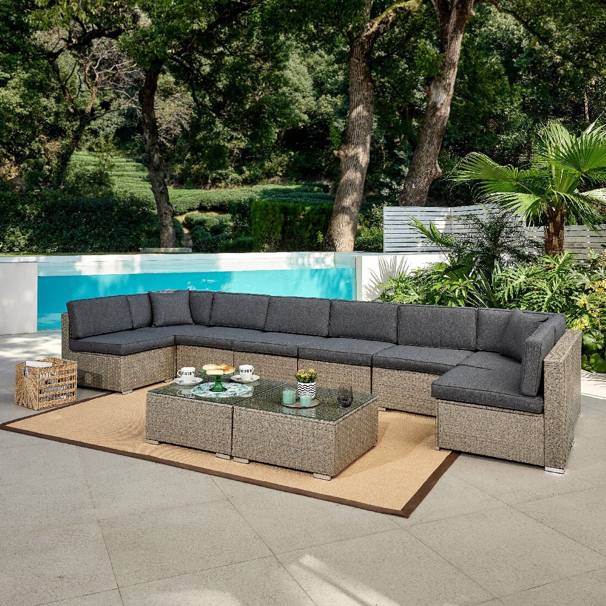 Tropez Rattan Garden Sofa and Table Furniture Set - TGC