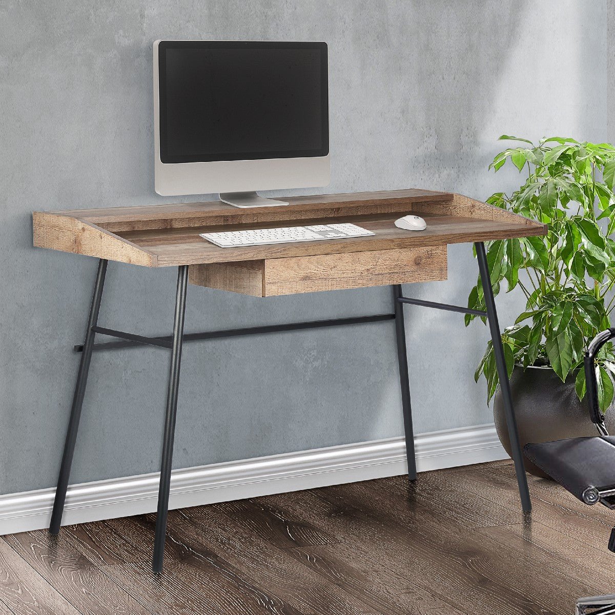 Urban Rustic Industrial 1 Drawer Office Desk - Birlea