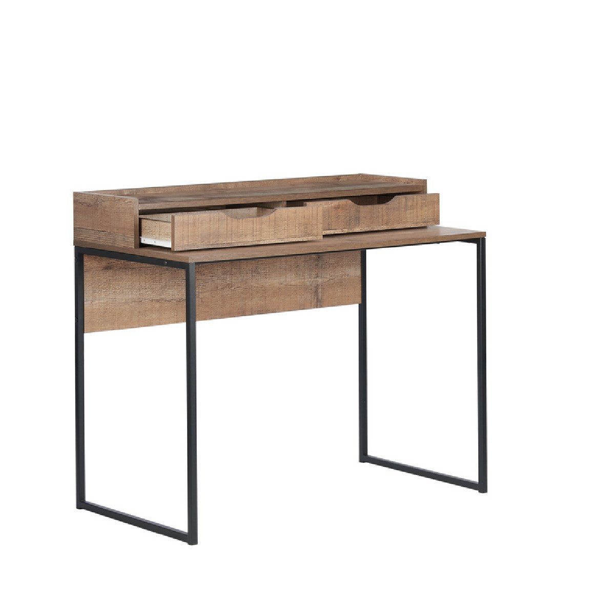 Urban Rustic Industrial 2 Drawer Office Desk - Birlea