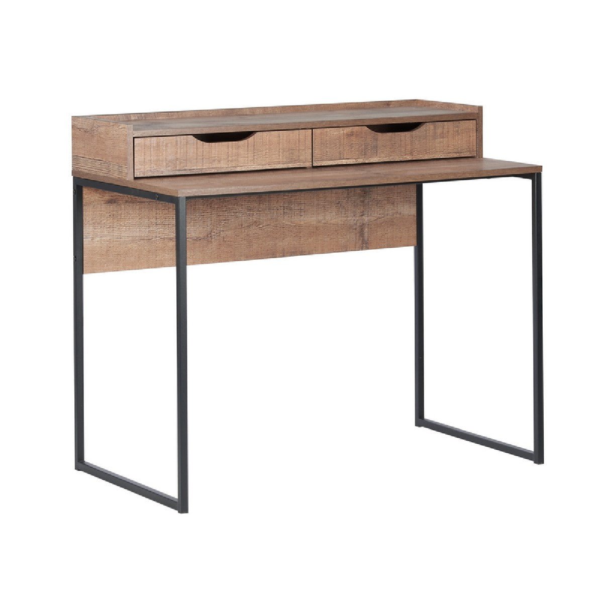 Urban Rustic Industrial 2 Drawer Office Desk - Birlea
