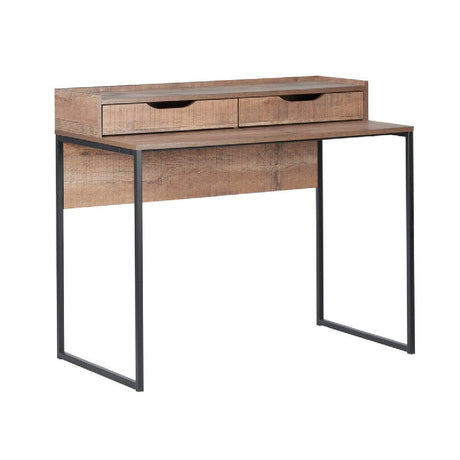 Urban Rustic Industrial 2 Drawer Office Desk - Birlea