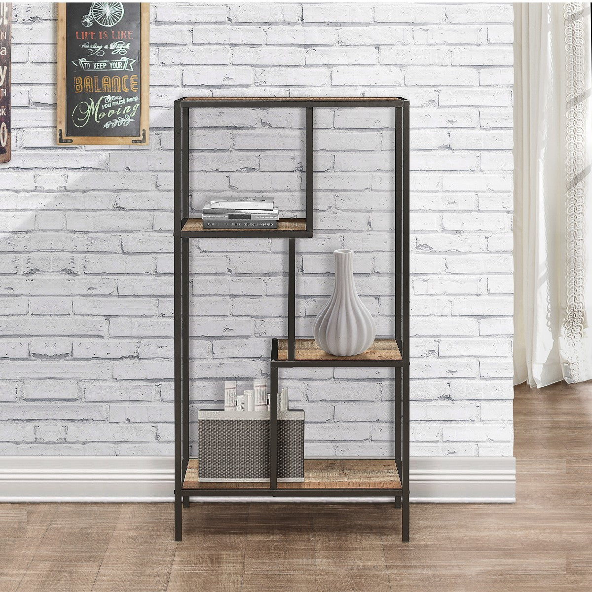Urban Rustic Industrial Medium Shelving Unit - Birlea