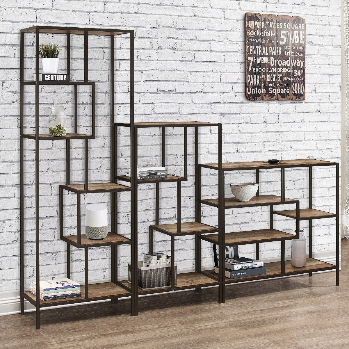 Urban Rustic Industrial Medium Shelving Unit - Birlea