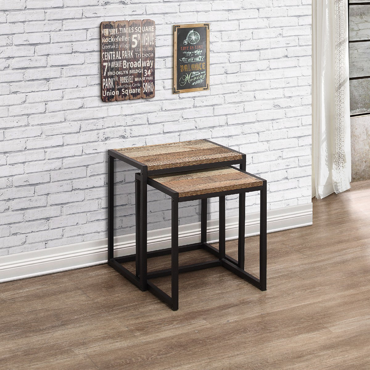 Urban Rustic Industrial Nest of Tables - Birlea