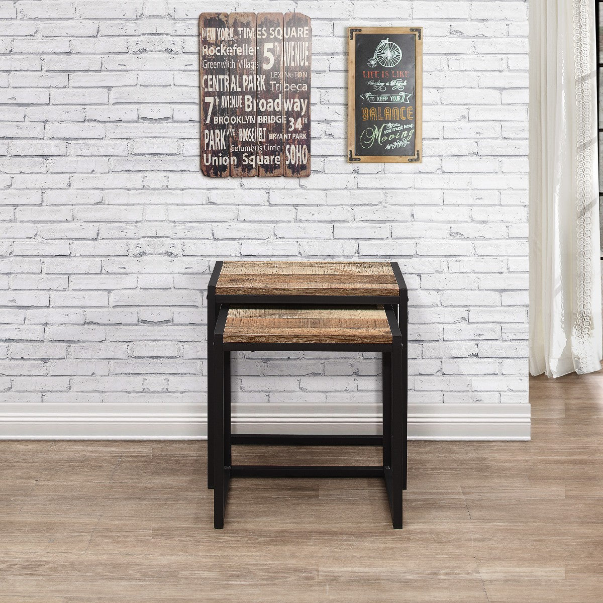 Urban Rustic Industrial Nest of Tables - Birlea
