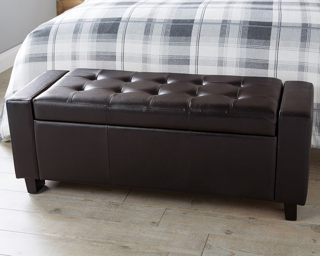Verona Faux Leather Ottoman Bench - GFW