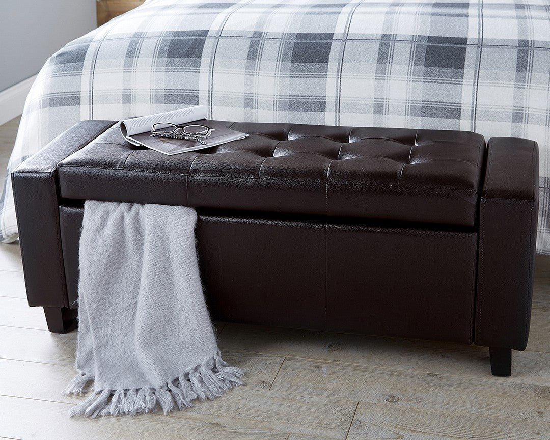 Verona Faux Leather Ottoman Bench - GFW