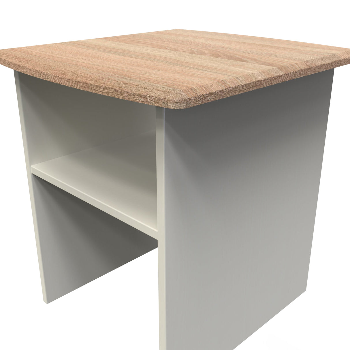 Victoria Cream Ash and Bardolino Oak Lamp Table - Welcome Furniture