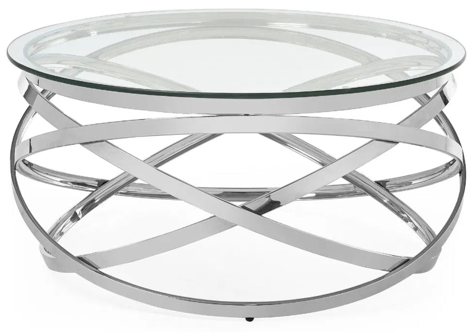 Vienna Round Glass Top Coffee Table - Julian Bowen