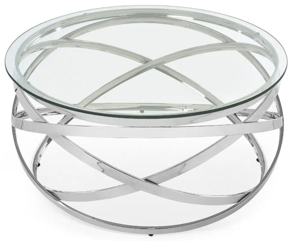 Vienna Round Glass Top Coffee Table - Julian Bowen