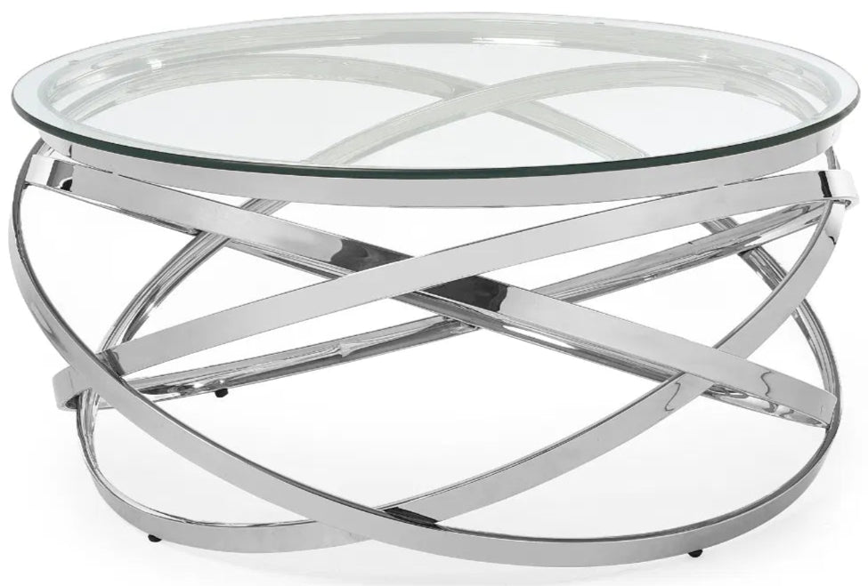 Vienna Round Glass Top Coffee Table - Julian Bowen