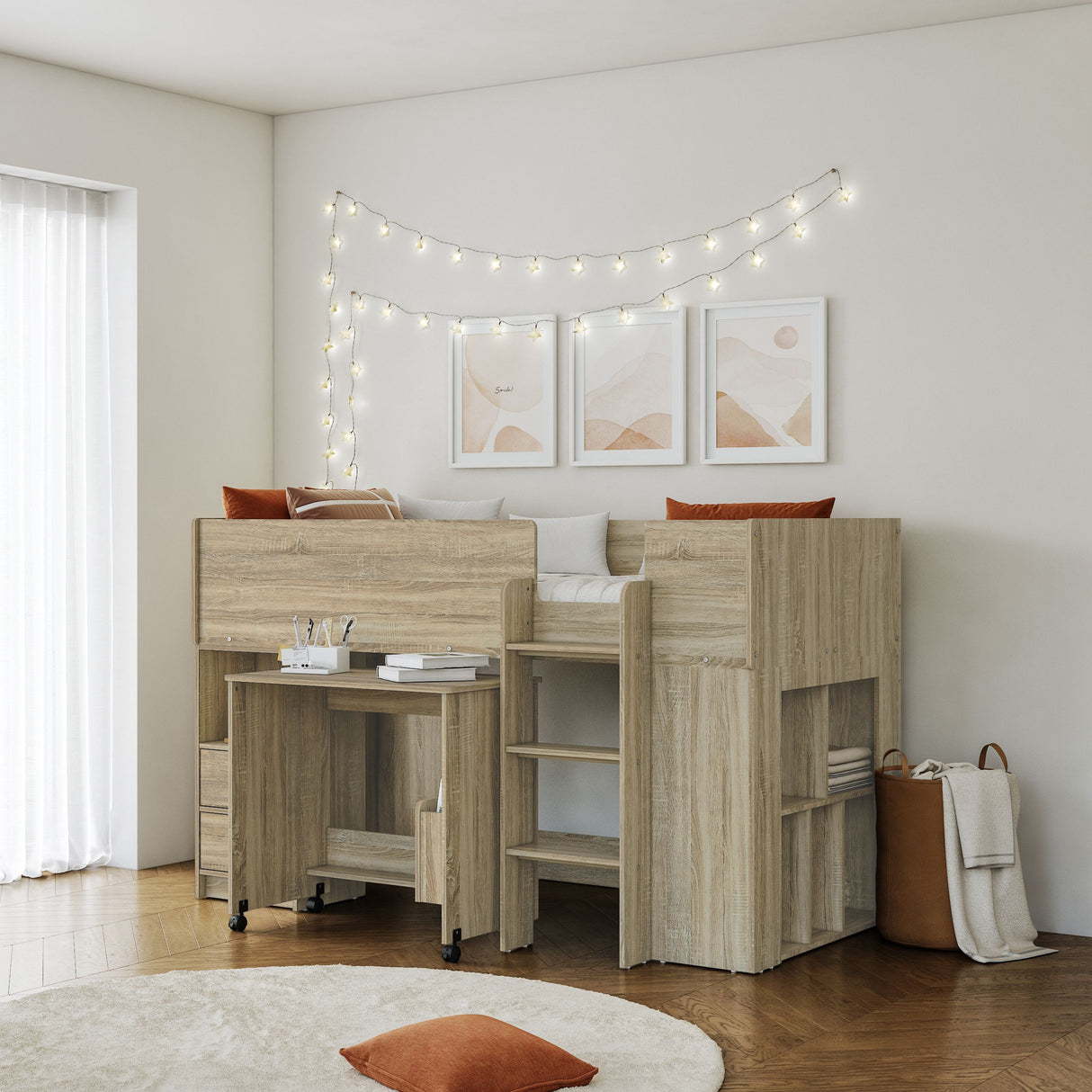 Marley Mid Sleeper Bed with Desk