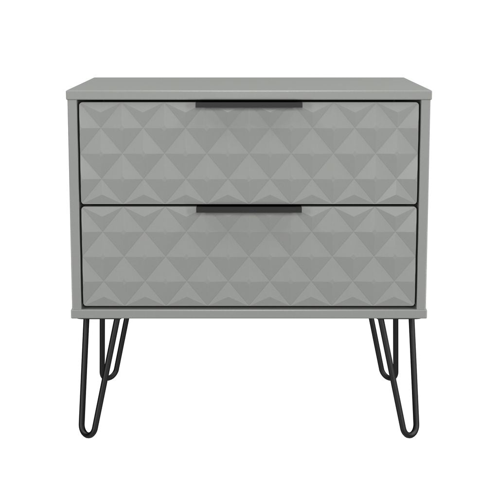 Harlequin 2 Drawer Midi Chest with Black Hairpin Legs