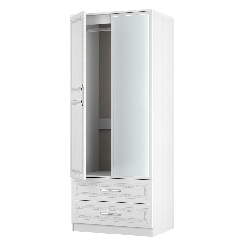 Dorset Mirrored 2 Door 2 Drawer Wardrobe