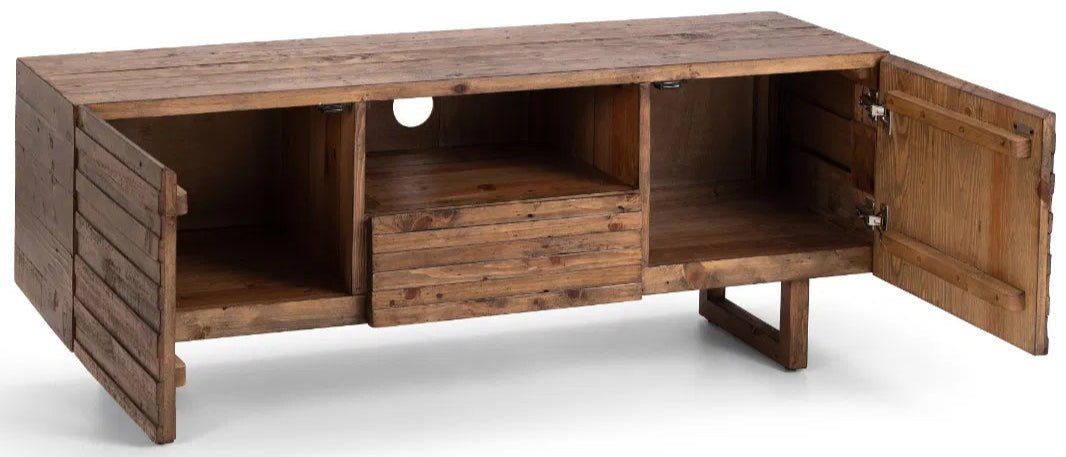 Woburn 2 Door 1 Drawer Reclaimed Wood Media Unit - Julian Bowen