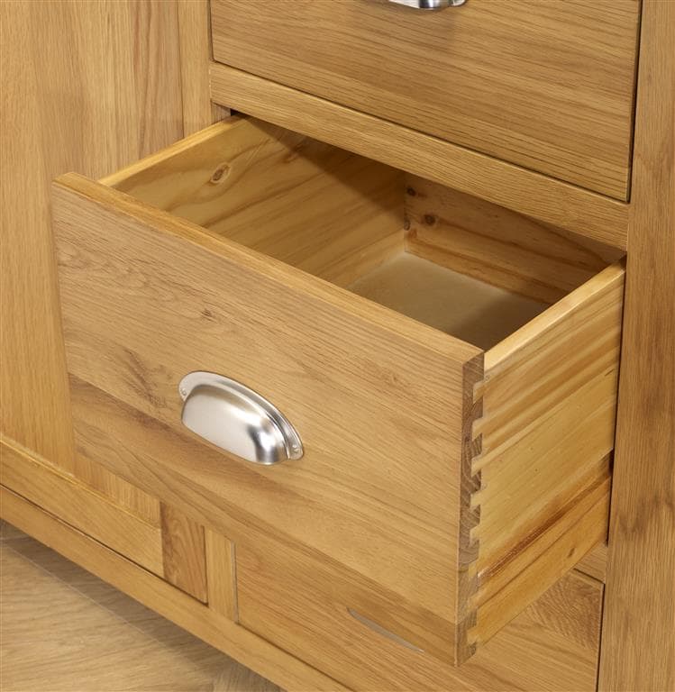 Woburn Solid Oak 1 Door 5 Drawer Wardrobe - Birlea