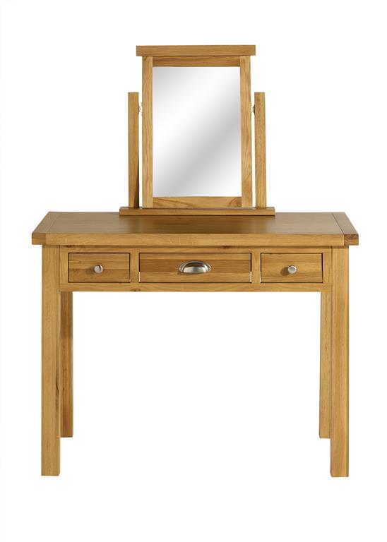 Woburn Solid Oak 3 Drawer Dressing Table - Birlea