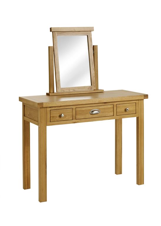 Woburn Solid Oak 3 Drawer Dressing Table - Birlea